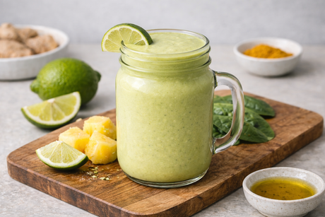 Citrus Ginger Glow Smoothie with Persian Lime and Honey Ginger balsamic