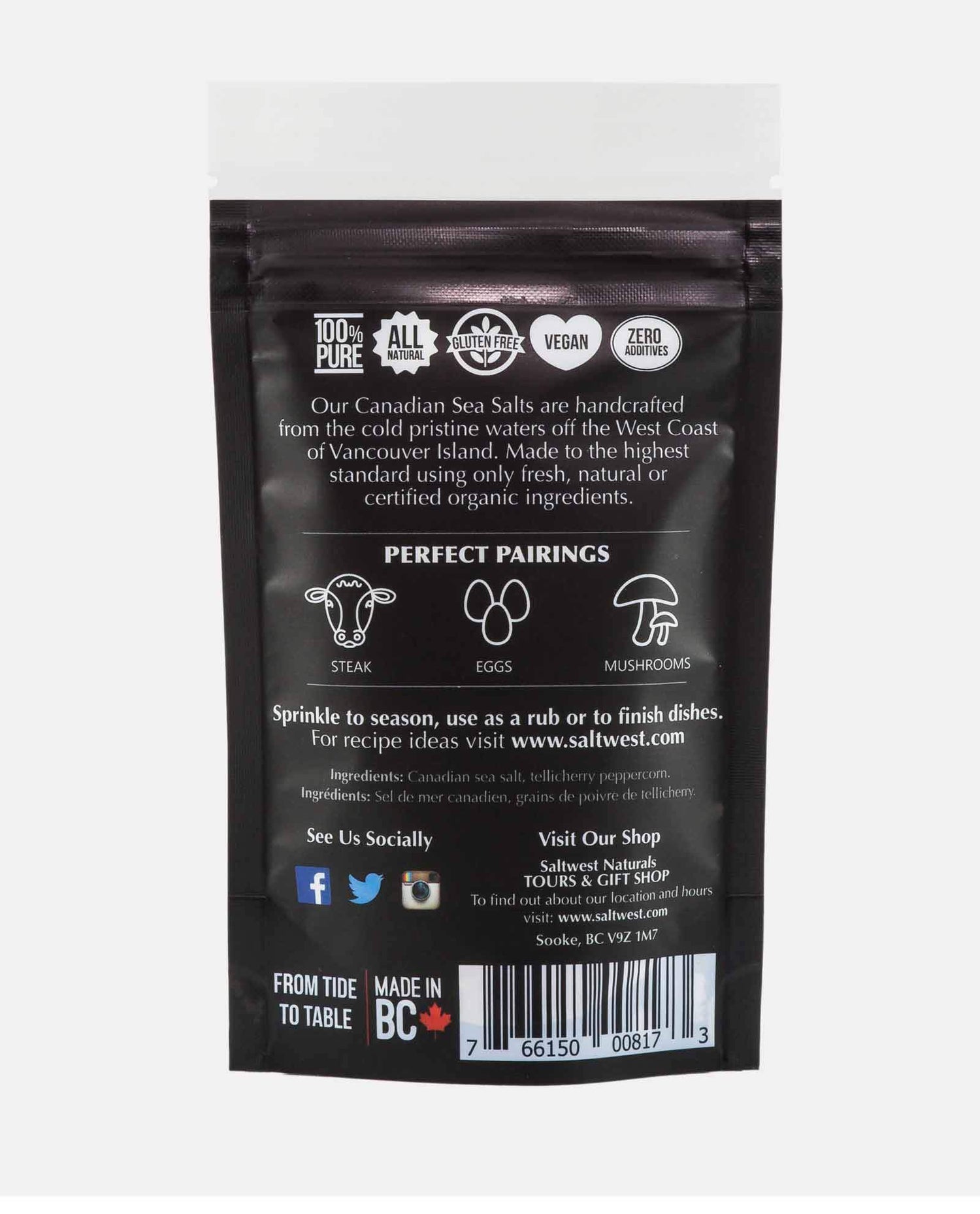 Smashed Peppercorn & Sea Salt (Saltwest™) 40g