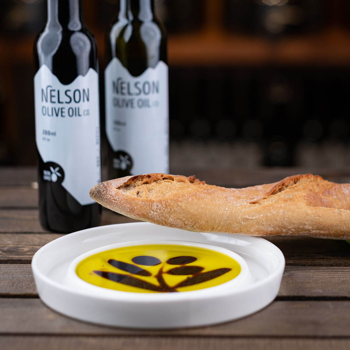 Olive-Shaped Dipping & Appetizer Plate "Taste of the Orchard"